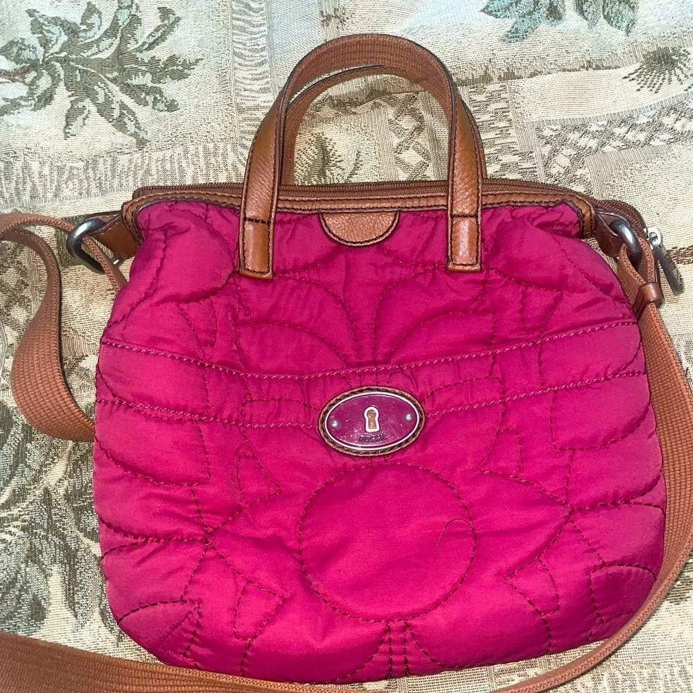 Pink crossbody fossil bag top handle bag travel bag summer bag